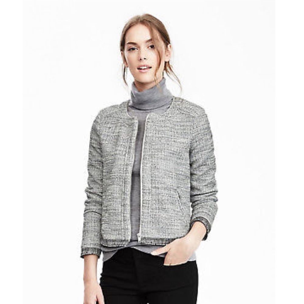 Banana Republic long sleeve boucle jacket